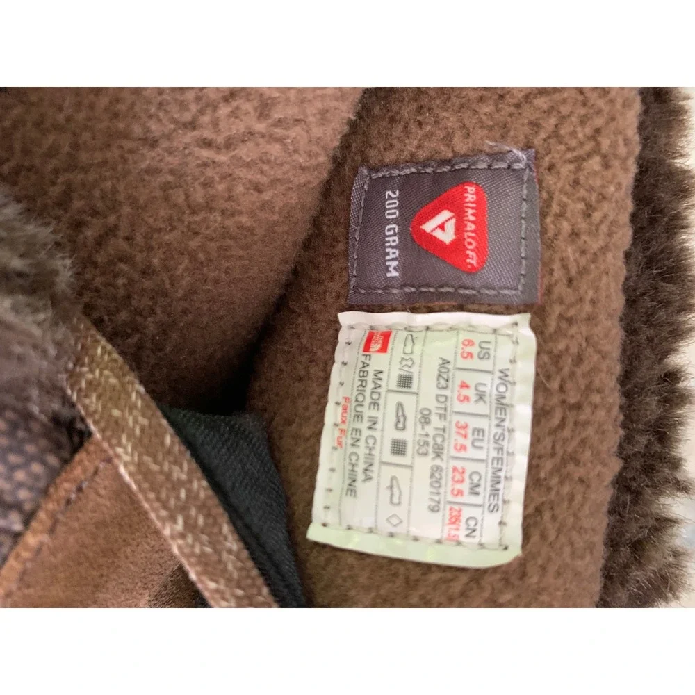 The North Face Shellista Lace Luxe Waterproof Winter Boots Brown Suede Women 6.5